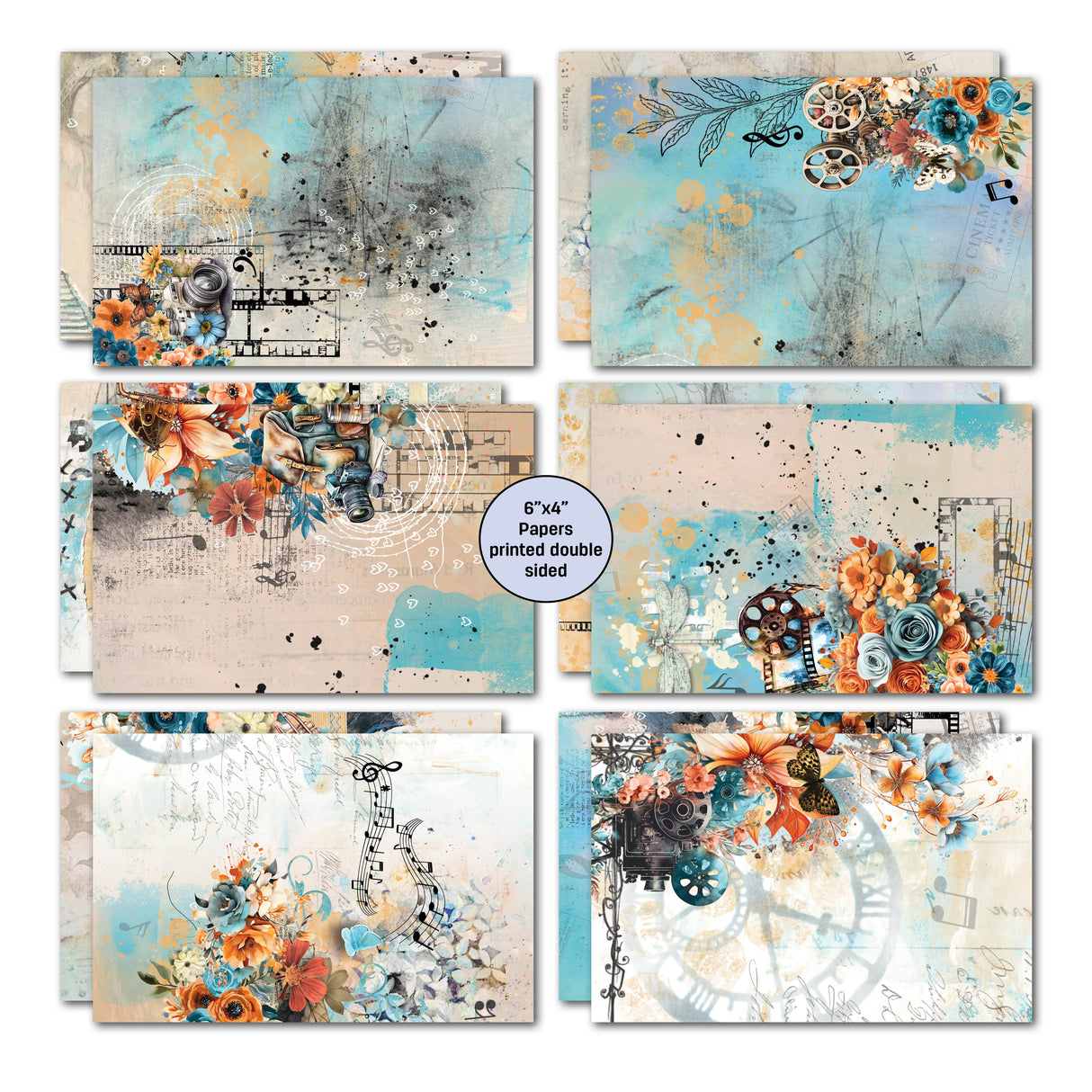3Quarter Designs Cerulean Score 6x4 Card Pack