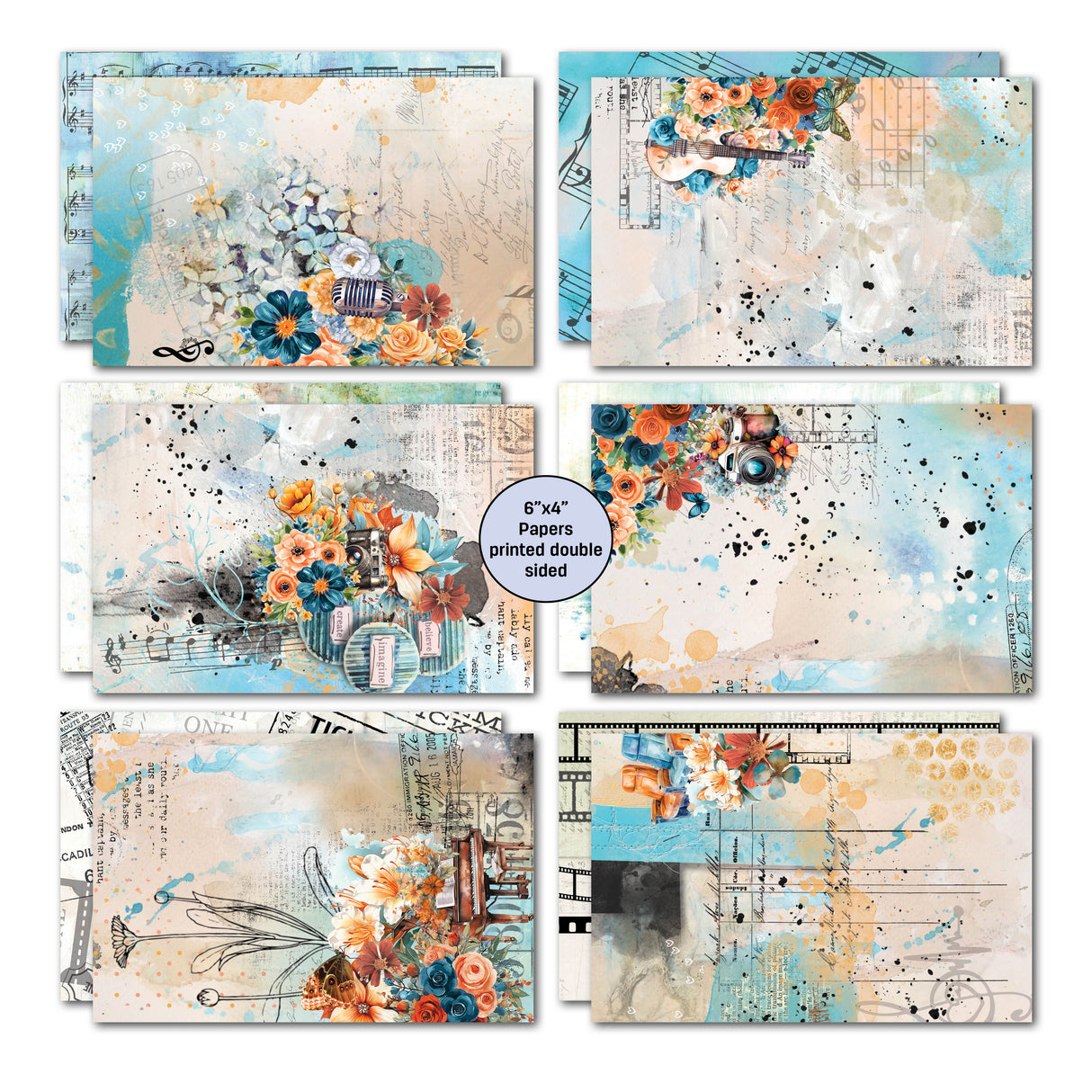 3Quarter Designs Cerulean Score 6x4 Card Pack