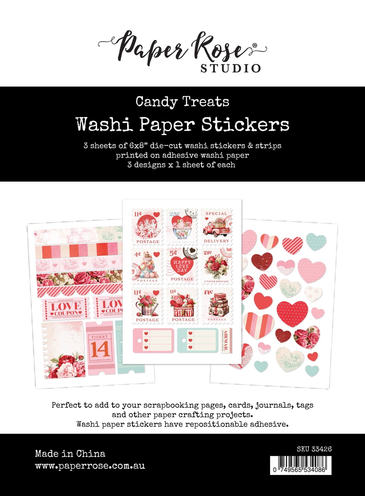 Candy Treats 6x8 Washi Paper Sticker Pack 33426