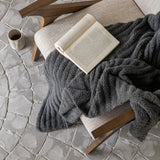 Charcoal Ribbed Extended Throw