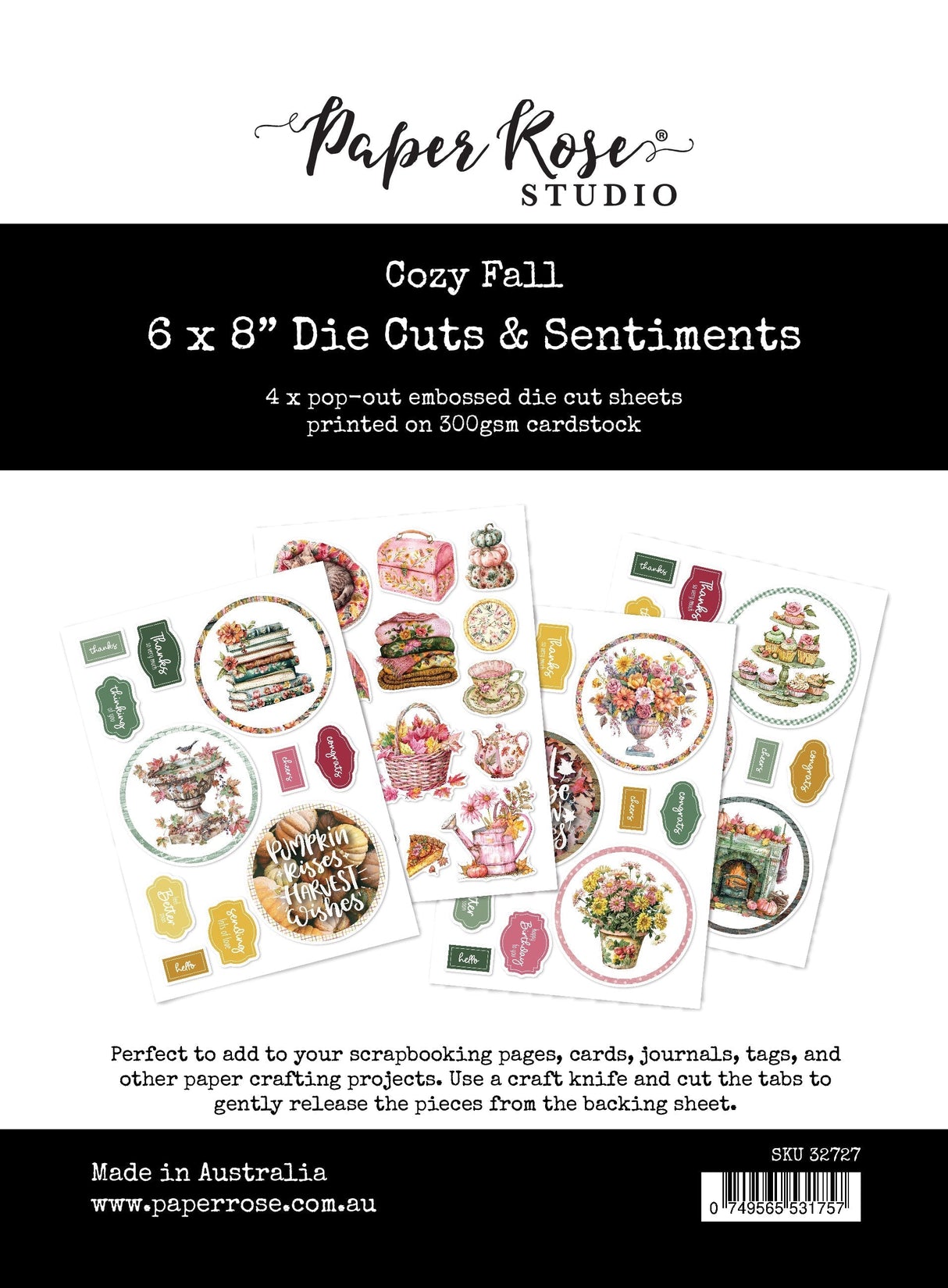 Cozy Fall 6x8" Die Cuts & Sentiments 32727