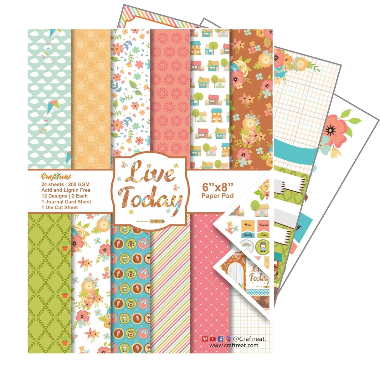 CrafTreat Paper Pad - Live Today 6"x8"
