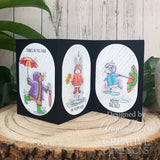 Creative Expressions Jane's Doodles Dancing In The Rain 4 in x 6 in Clear Stamp Set