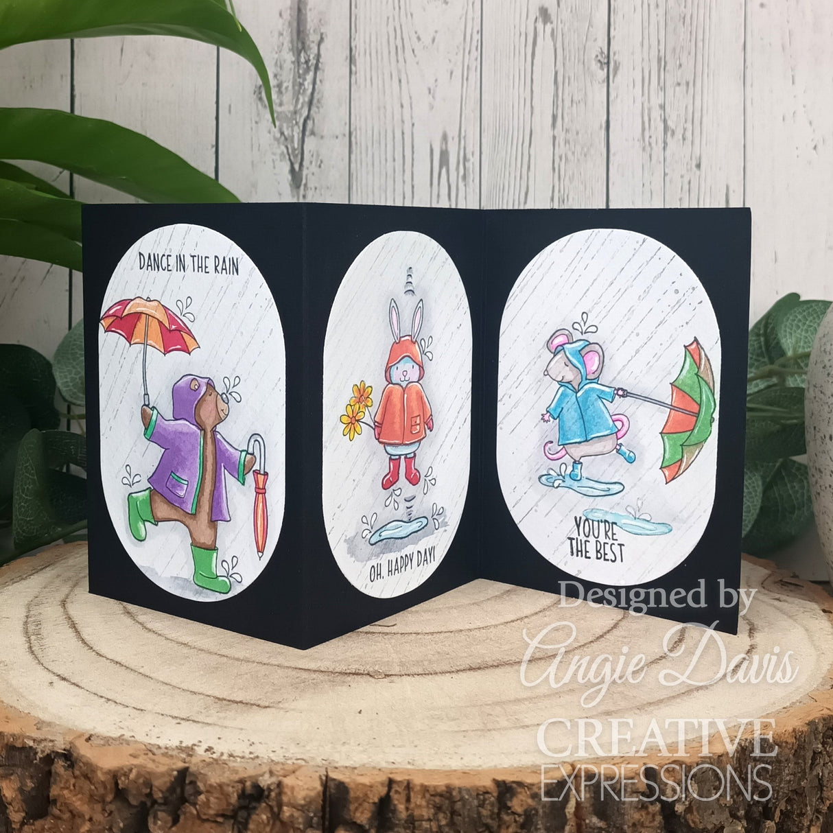 Creative Expressions Jane's Doodles Dancing In The Rain 4 in x 6 in Clear Stamp Set