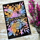 Creative Expressions Rose Garden Companion Colouring Stencil 6 in x 8 in Set of 2