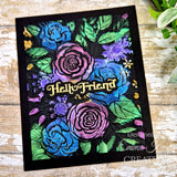 Creative Expressions Rose Garden Companion Colouring Stencil 6 in x 8 in Set of 2