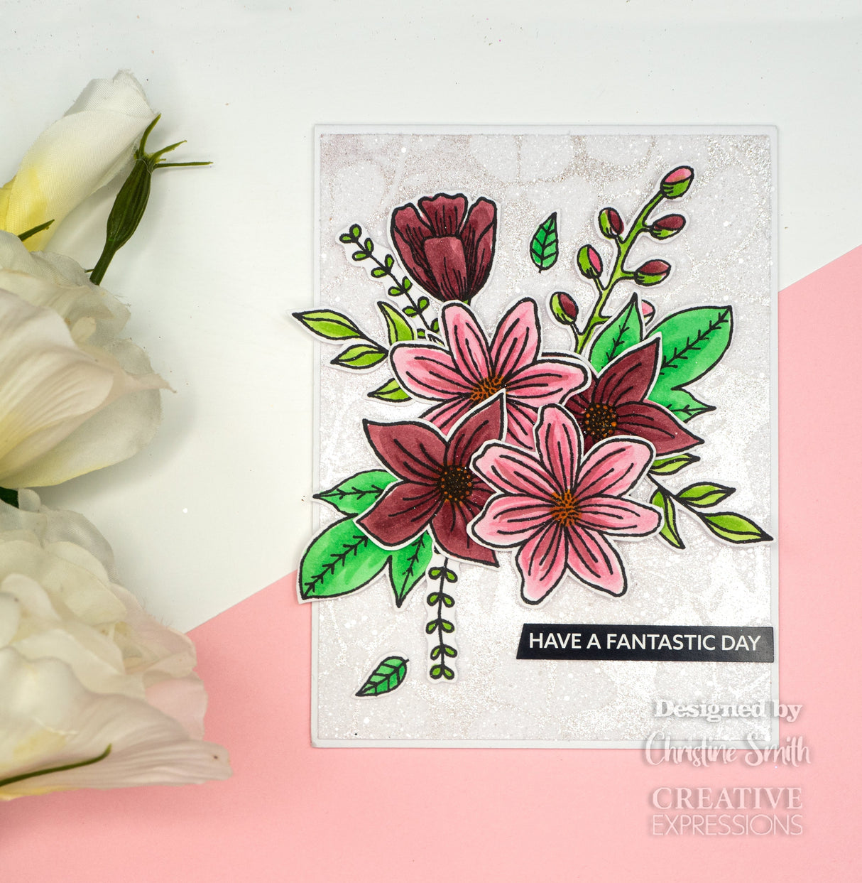 Creative Expressions Helen Colebrook Floral Daydream 7 in x 5 in Stencil
