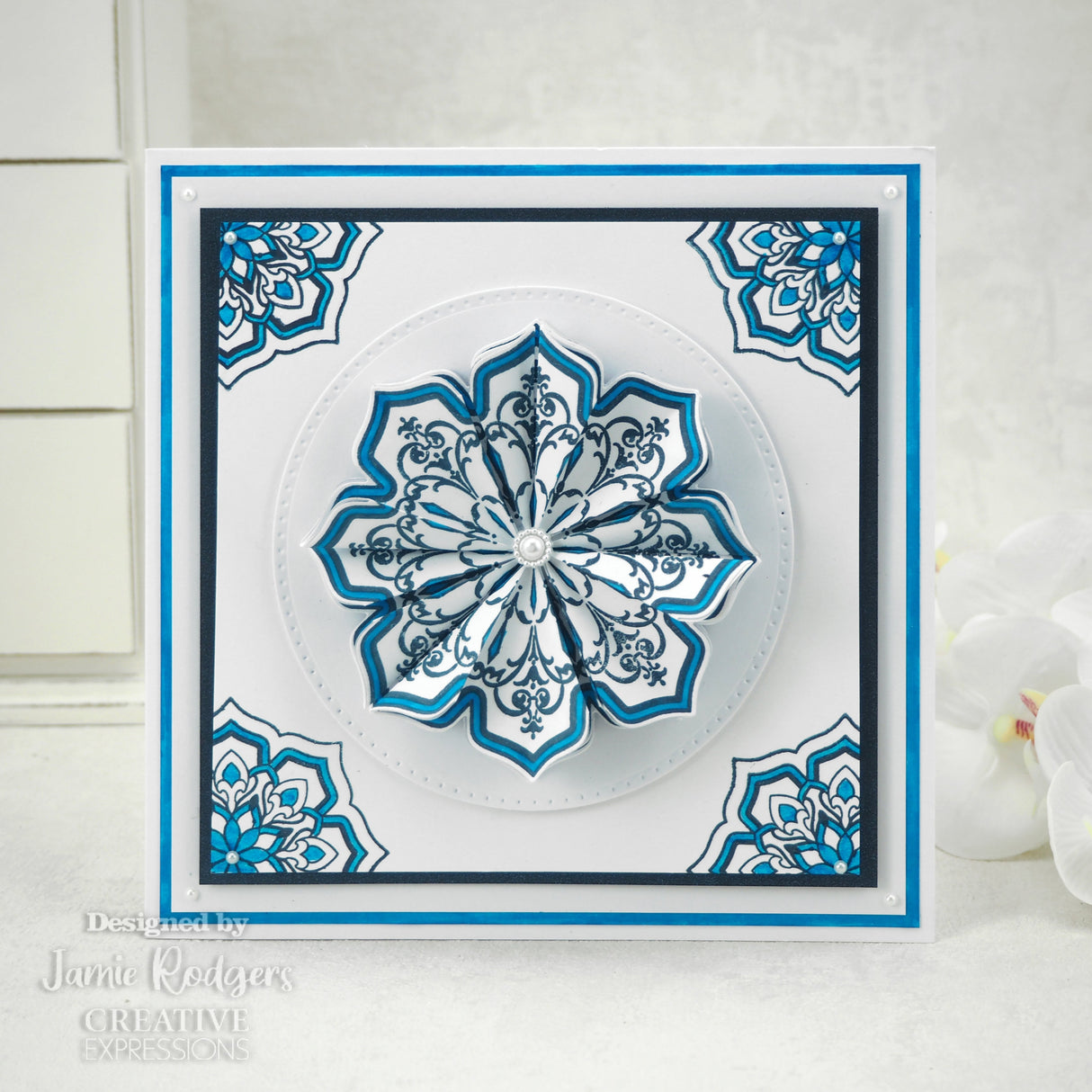Creative Expressions Jamie Rodgers Pointy Petals Tea Bag Folding 6 in x 8 in Stamp Set