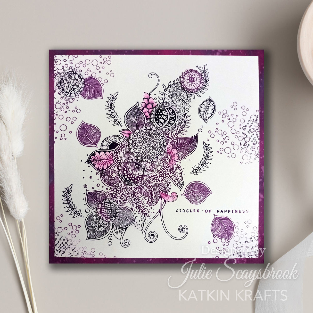 Katkin Krafts Circles Of Happiness 6 in x 8 in Clear Stamp Set