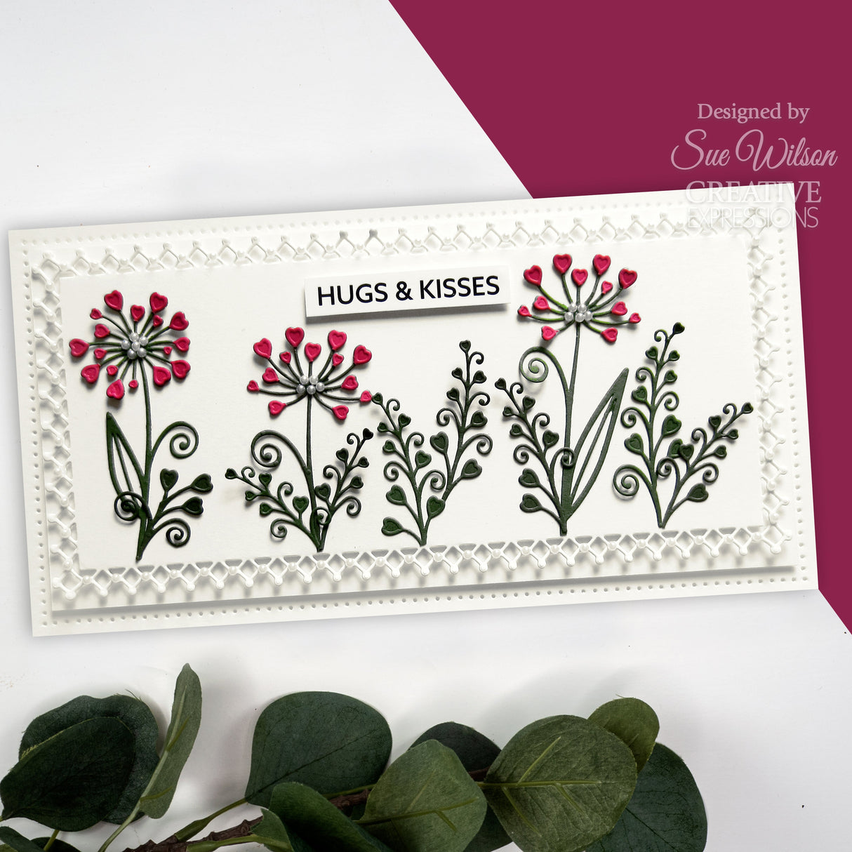 Creative Expressions Sue Wilson Slimline Anniversary Hearts Craft Die