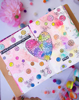 Woodware Clear Singles Bubble Heart 4 in x 6 in Stamp
