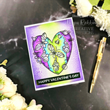 Woodware Clear Singles Butterfly Heart 4 in x 6 in Stamp