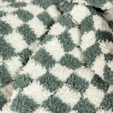 Baby's Breath & Forest Green Check Print Extended Throw