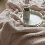Primrose Pink Solid Double Layered Print Extended Throw