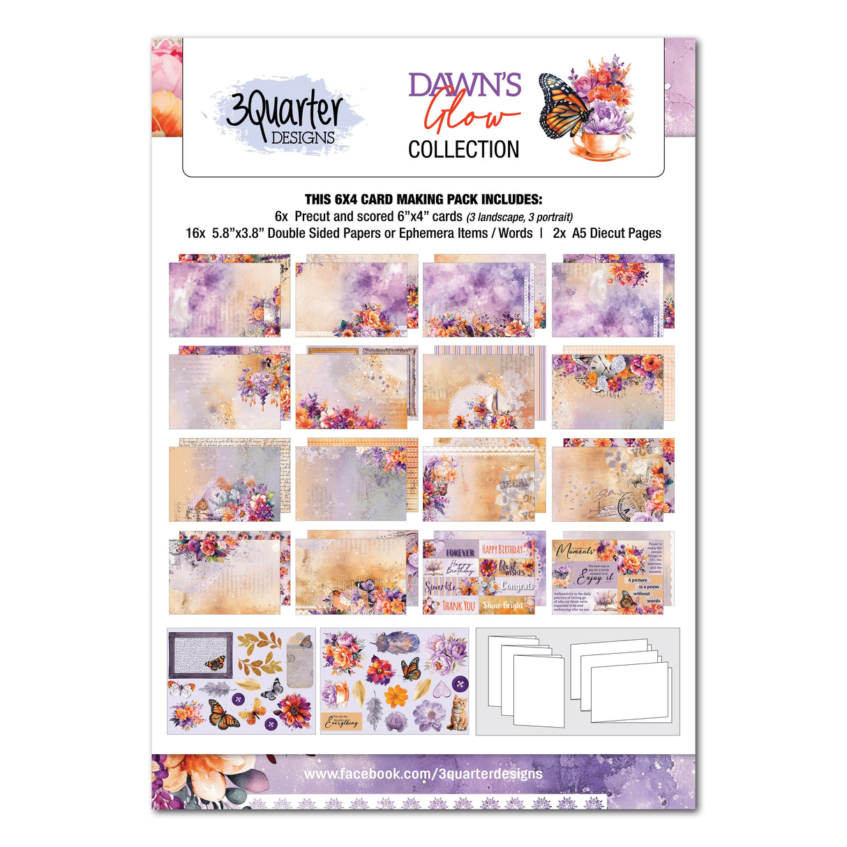 3Quarter Designs Dawns Glow 6x4 Card Pack