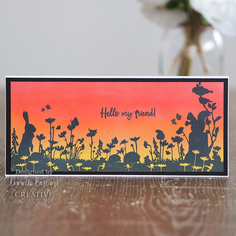 Creative Expressions Designer Boutique Collection Meadow View DL Pre Cut Rubber Stamp