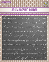 Nellie's Choice 3D Embossing Folder - Writing