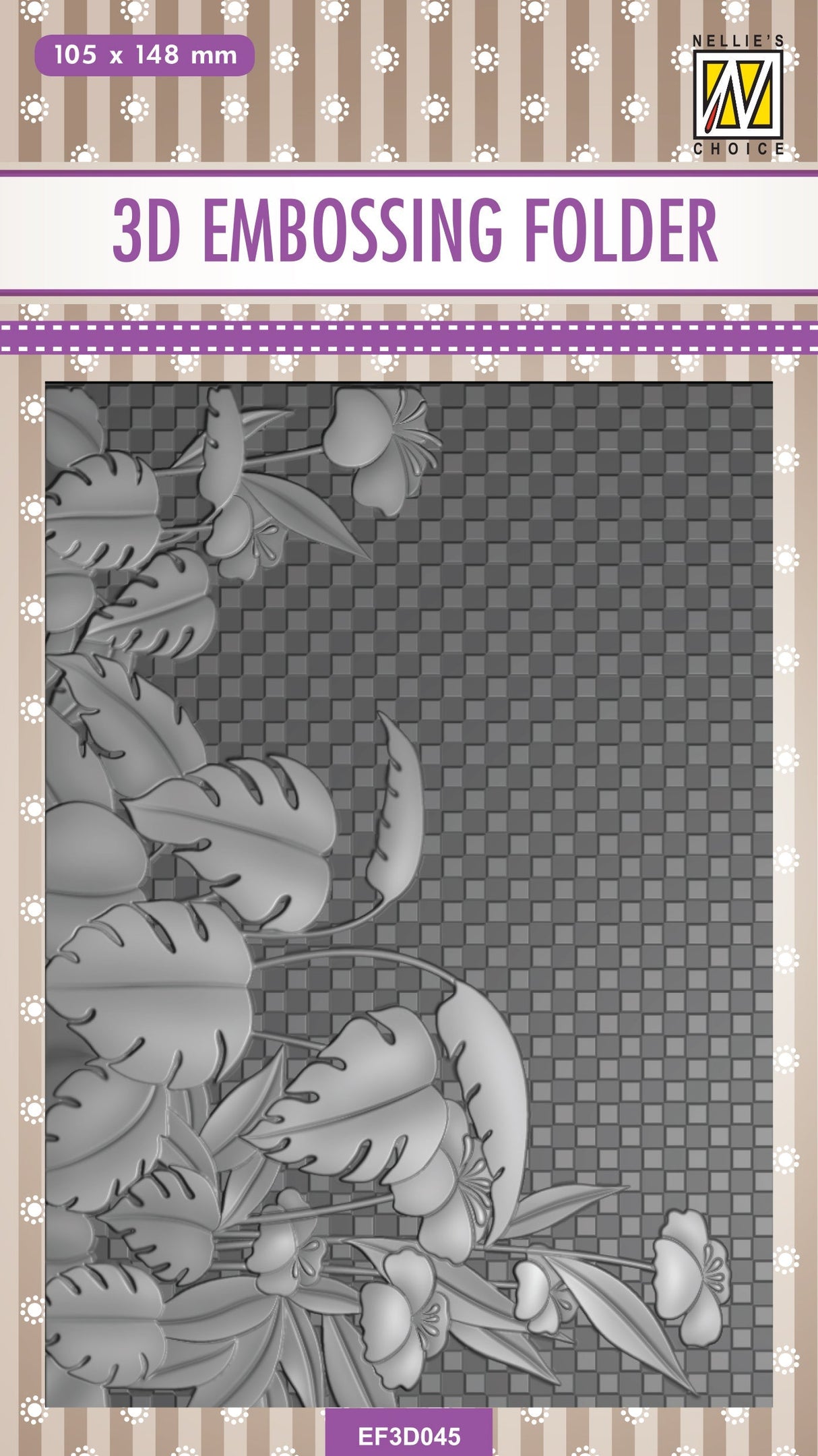 Nellie's Choice 3D Embossing Folder - Monstera Deliciosa
