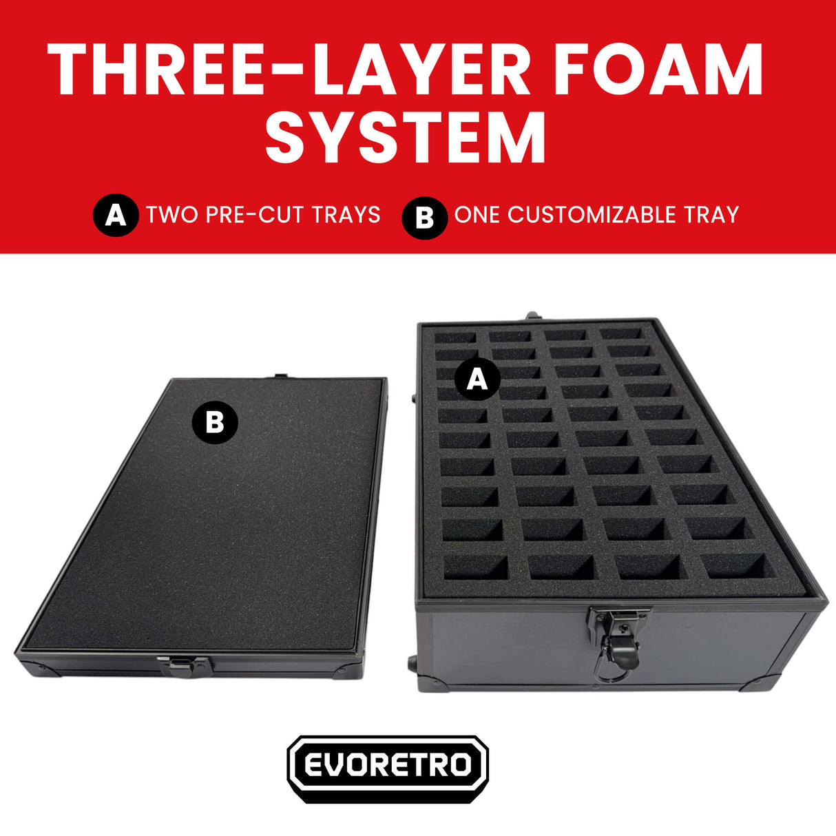 80-Slot Miniature Storage Case with Customizable Foam