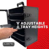 Aluminum Miniatures Display Case with 5 Magnetic Trays