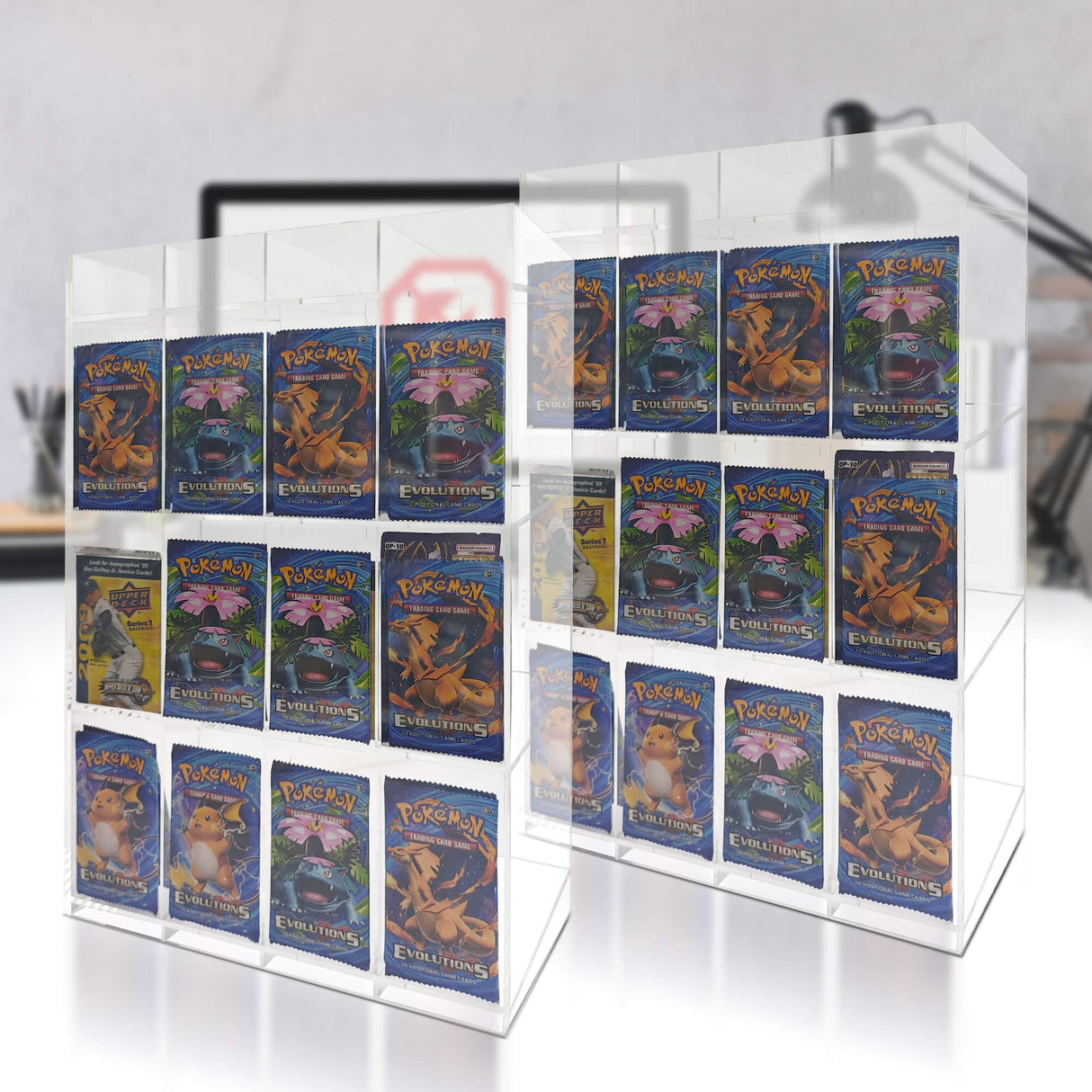 Acrylic Display Stand for Booster  DispenserPacks – Retail Counter Unit with Top Shelf