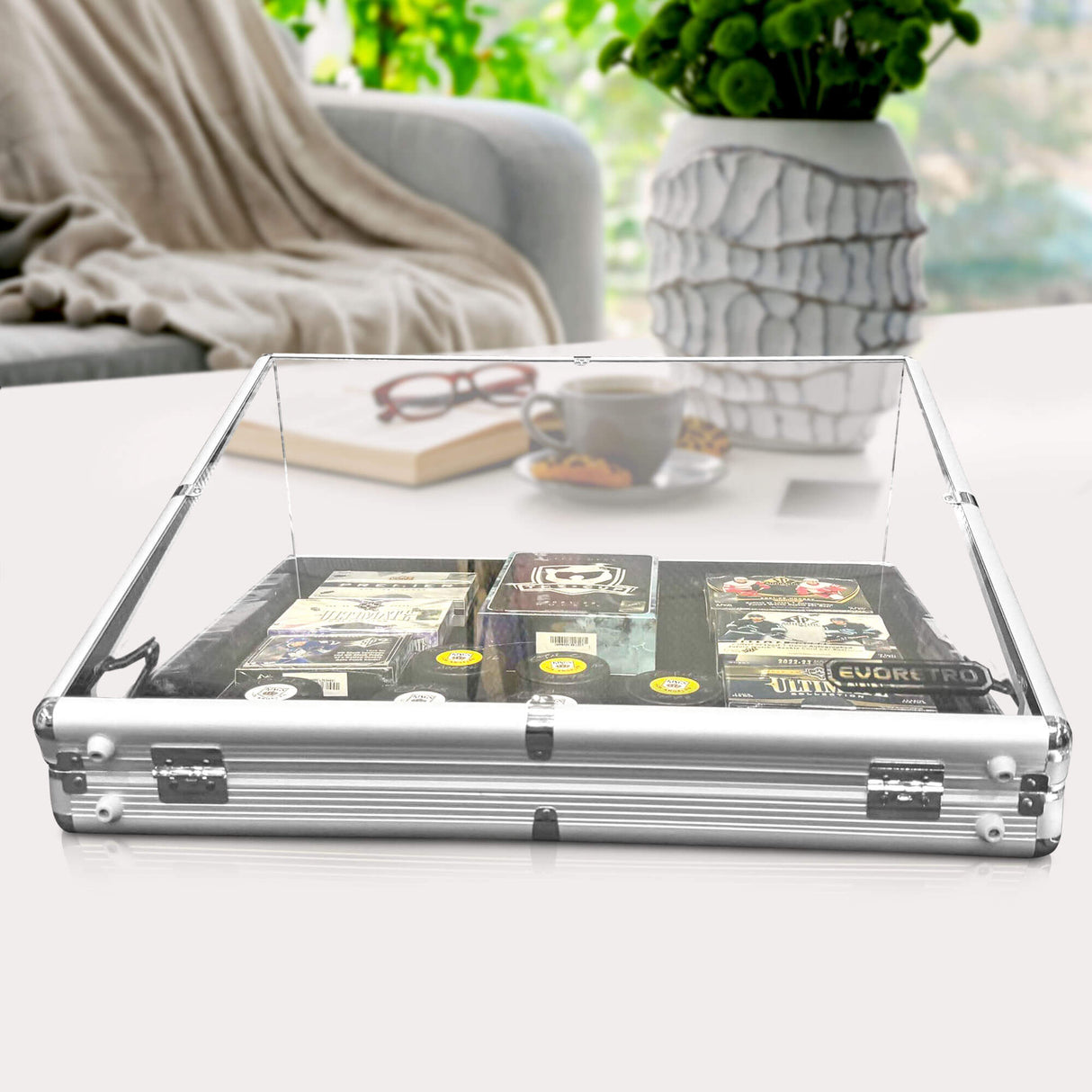 EVORETRO Aluminum Acrylic Clear Top Display Vendor Trade Show showcase