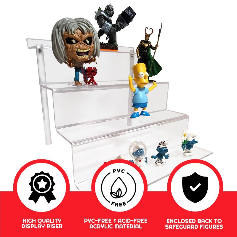 EVORETRO 4-Step Acrylic Display Stand for Action Figures | Riser RS6 Inch