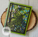 Frantic Stamper Precision Die - Perched Peacock Card Panel