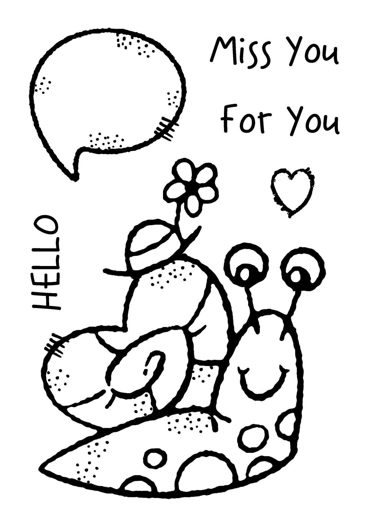 Woodware Clear Singles Happy Snail 3 in x 4 in Stamp