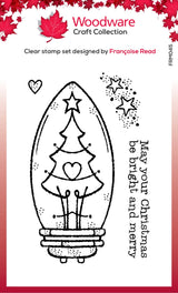 Woodware Clear Singles Tree Light Bulb 3 in x 4 in Stamp