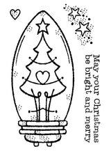 Woodware Clear Singles Tree Light Bulb 3 in x 4 in Stamp