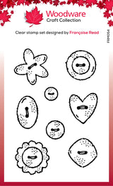Woodware Clear Singles Buttons 3 in x 4 in Stamp