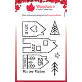 Woodware Clear Singles Nordic Houses 3 in x 4 in stamp Set