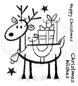 Woodware Clear Singles Rudolph Pressies 4 in x 6 in Stamp