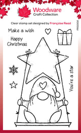 Woodware Clear Singles Star Gnome 4 in x 6 in Stamp Set