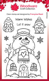 Woodware Clear Singles Snow Gnomes 4 in x 6 in Stamp Set