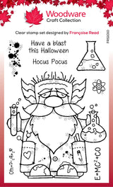 Woodware Clear Singles Professor Gnome 4 in x 6 in Stamp Set