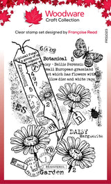 Woodware Clear Singles Garden Daisies 4 in x 6 in Stamp Set