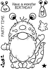 Woodware Clear Singles Monster Gnome 4 in x 6 in Stamp Set