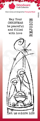 Woodware Clear Singles Rejoice 8 in x 2.6 in stamp