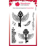 Woodware Clear Singles Flying Keys 4 in x 6 in Stamp
