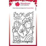 Woodware Clear Singles Rainbow Heart 4 in x 6 in Stamp