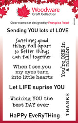Woodware Clear Singles Happy Everything 4 in x 6 in Stamp