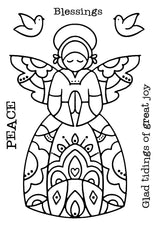 Woodware Clear Singles Angel Blessings 4 in x 6 in Stamp