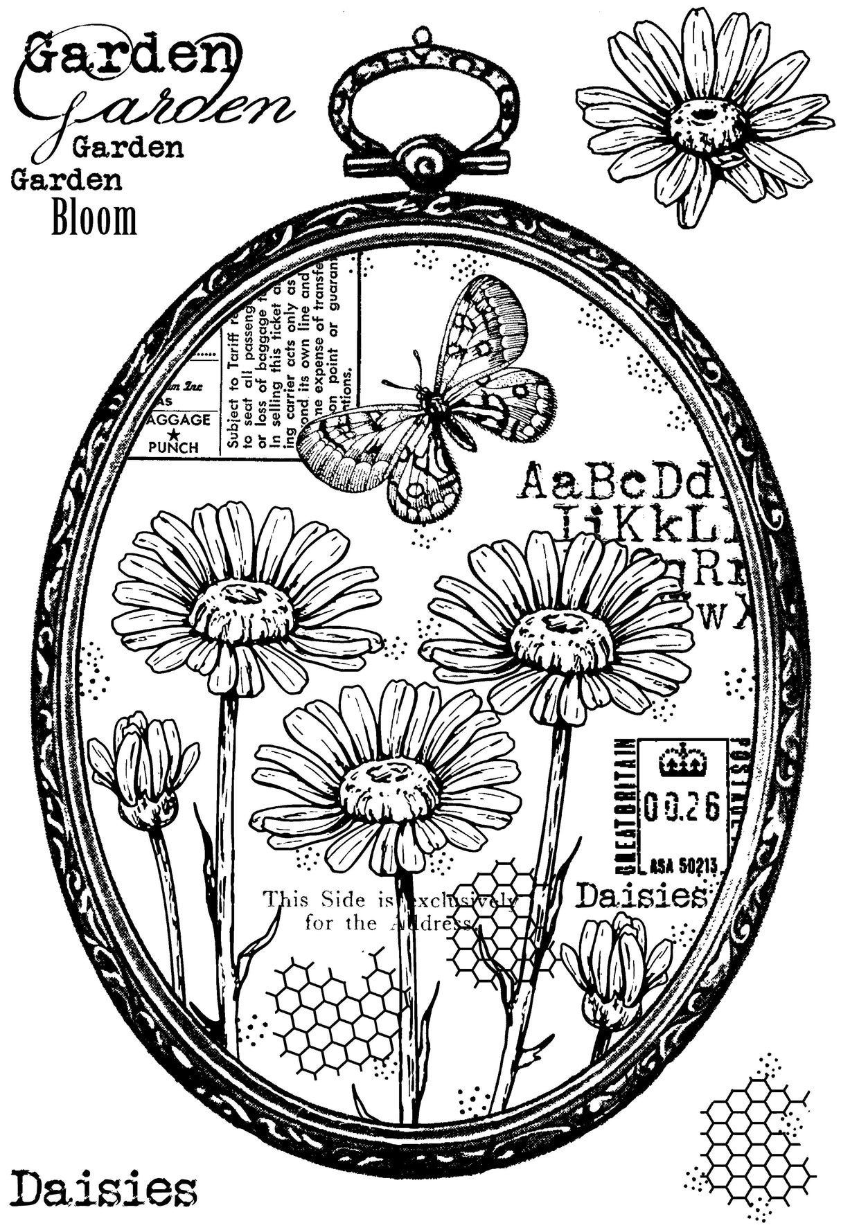 Woodware Clear Singles Daisy Frame 4 in x 6 in Stamp
