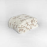 Flower Print Blushing Beige and White Extended Throw