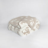 Flower Print Blushing Beige and White Extended Throw