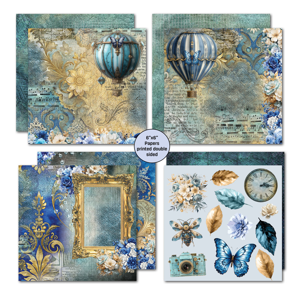 3Quarter Designs Grunged Baroque 6x6 Paper Pack