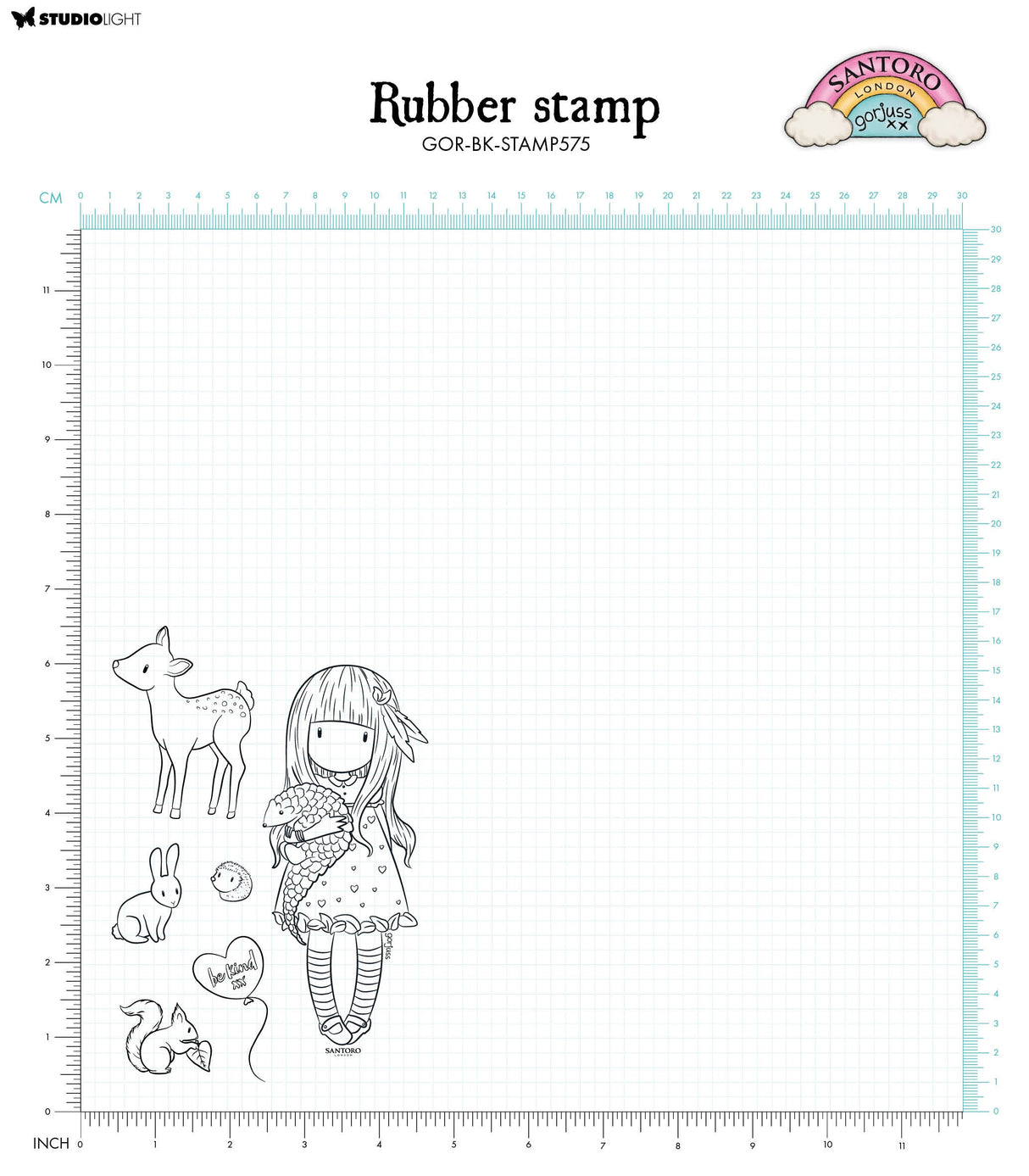 SAN Cling Stamp Gorjuss - Be Kind Be Kind To All Creatures 120x170x5mm 6 PC nr.575