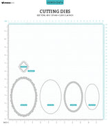 GOR Cutting Die Oval Frames & Label Gorjuss 88x129x1mm 6 PC nr.474